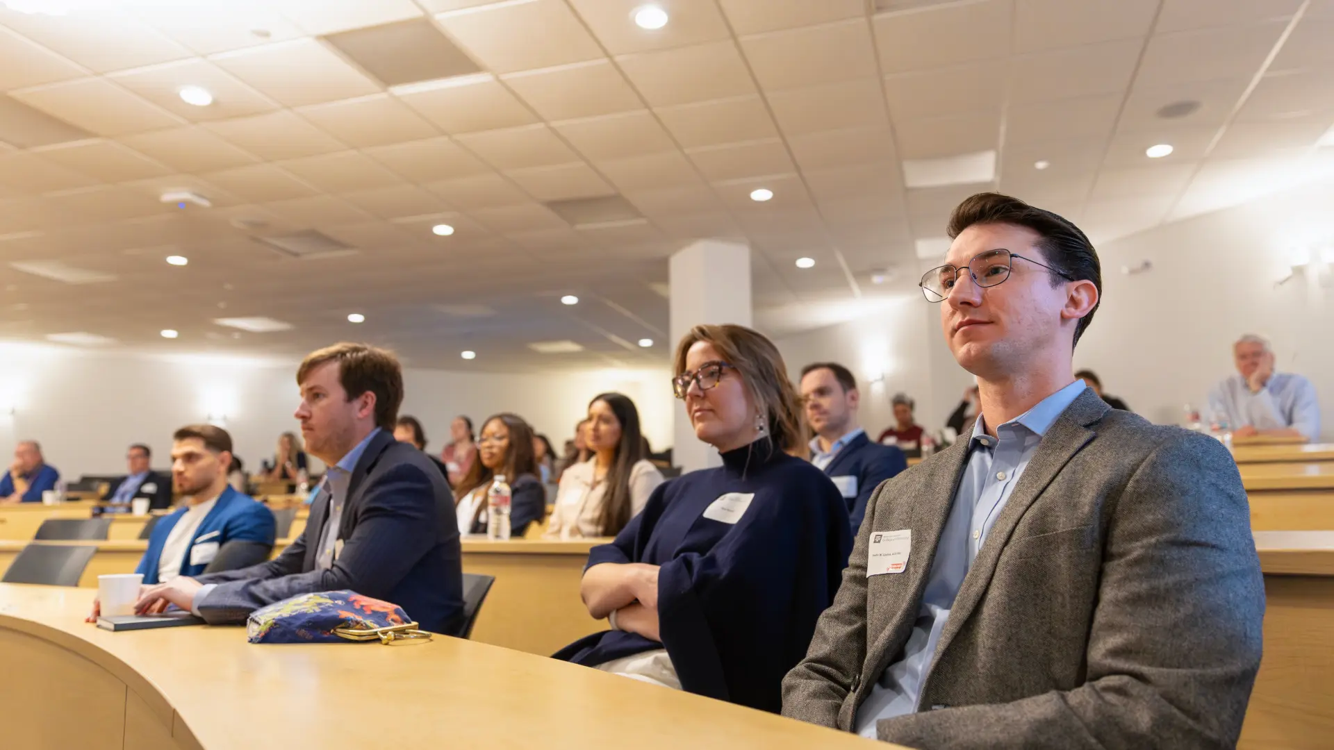 Students attending a continuing education seminar.